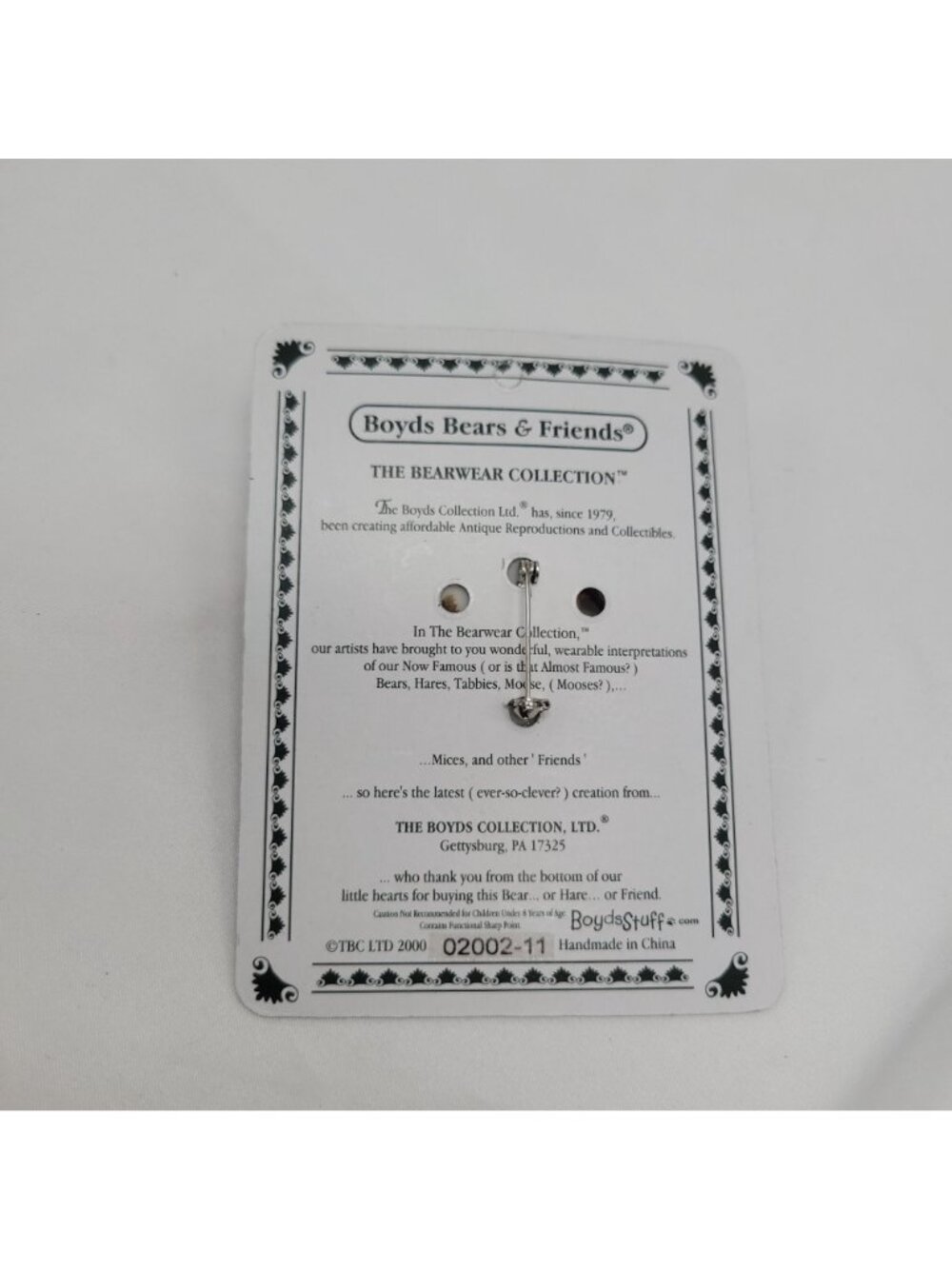Boyds Bears & Friends 2002 Molly B. Berriweather Bearwear Pin Badge - Picture 7 of 8